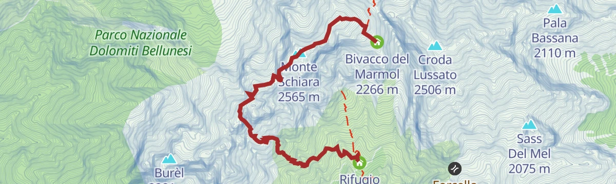 Route map: Alta Via no.1 - Stage 12